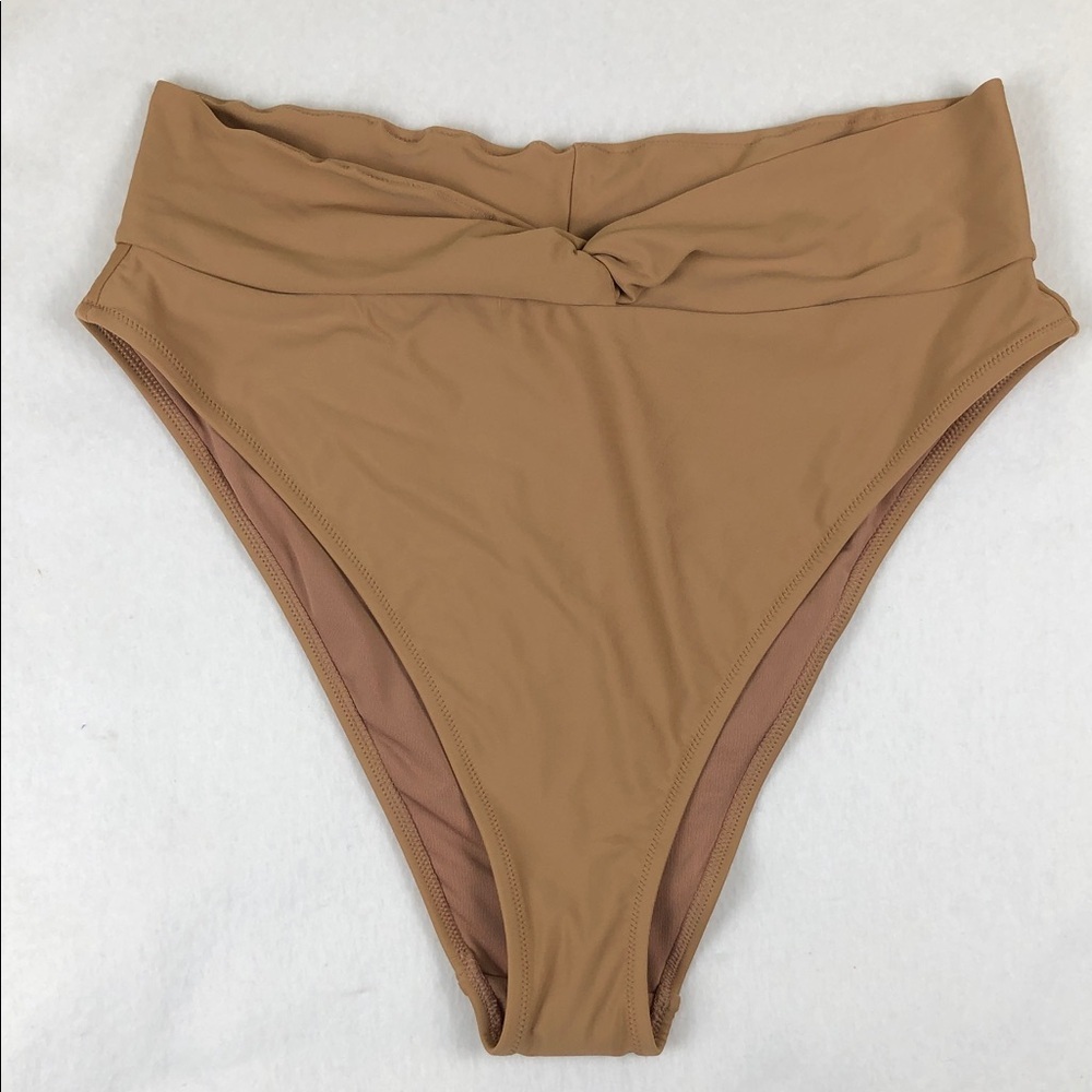 Aerie High-Waisted Swim Brown Bikini Bottom Sz XL (S1)